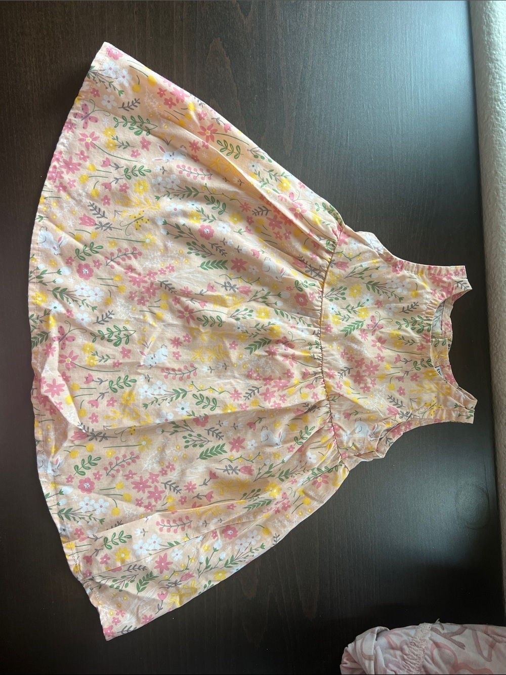 Girls' Pink Floral Sleeveless Casual Dress